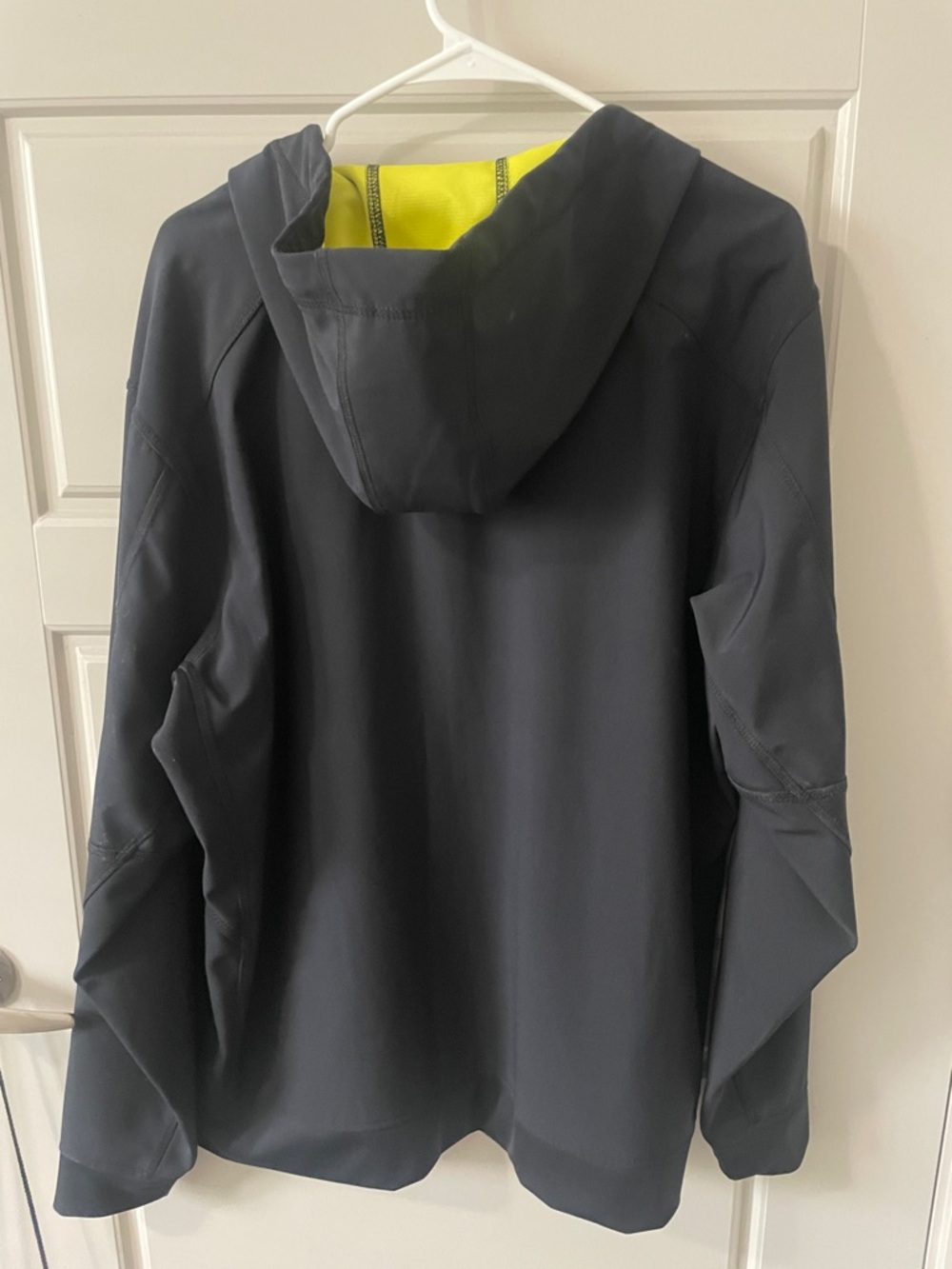Black & Neon Yellow Hooded Rain Jacket - Picture 2 of 8